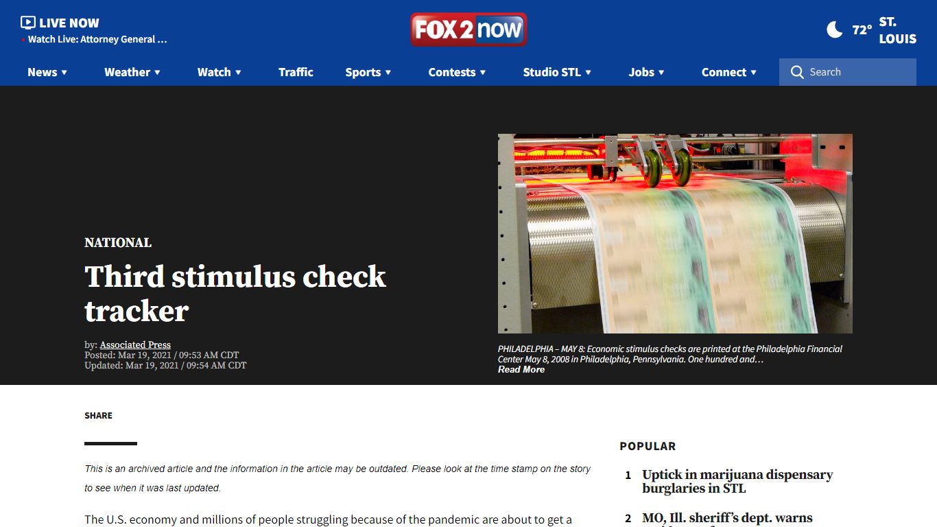 Third stimulus check tracker - FOX 2